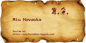 Miu Havaska névjegykártya